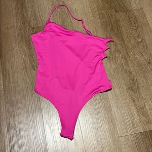 Hot Pink One-Shoulder body suit size medium with peek a boo side